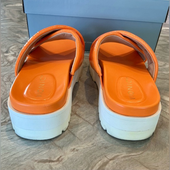 Vionic Vesta Women's Slide Comfort Sandals Orange Marigold Patent Leather Size 8 - Picture 4 of 12